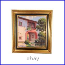 Vintage Archway Landscape Oil Painting Signed Illegible