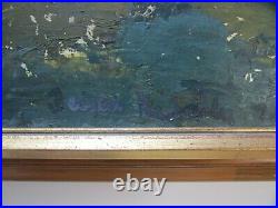 Vintage Arniston Impressionism Landscape Painting Signed Coastal Town Homes Old