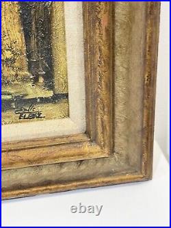 Vintage Art Painting On Board Signed Framed