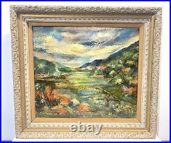 Vintage Art Painting On Canvas Signed Edith Stockman Framed