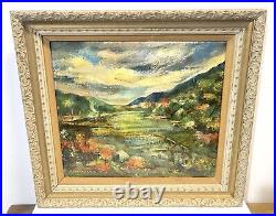 Vintage Art Painting On Canvas Signed Edith Stockman Framed