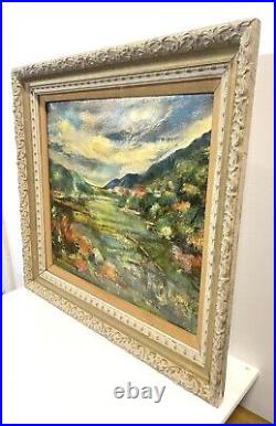 Vintage Art Painting On Canvas Signed Edith Stockman Framed