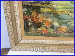 Vintage Art Painting On Canvas Signed Edith Stockman Framed