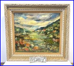 Vintage Art Painting On Canvas Signed Edith Stockman Framed