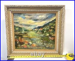 Vintage Art Painting On Canvas Signed Edith Stockman Framed
