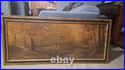 Vintage Art Robert Woods Autumn Leaves Signed Oil Painting On Canvas