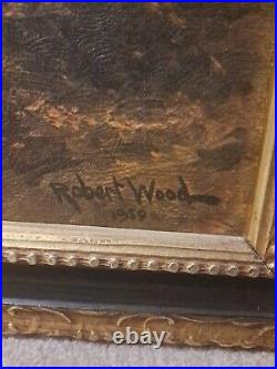 Vintage Art Robert Woods Autumn Leaves Signed Oil Painting On Canvas