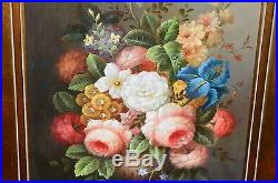 Vintage Artist PENN Signed Framed Oil on Canvas Floral Flower Still Life