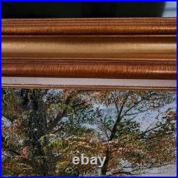 Vintage Artist Signed Oil Painting on Canvas Mountain Landscape Impasto Textured