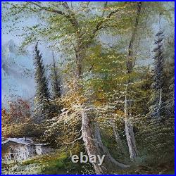 Vintage Artist Signed Oil Painting on Canvas Mountain Landscape Textured Details Vintage Artist Signed Oil Painting on Canvas Mountain Landscape Textured Details