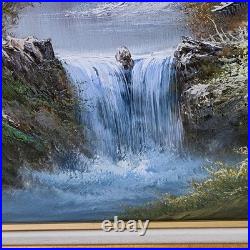 Vintage Artist Signed Oil Painting on Canvas Mountain Landscape Textured Details Vintage Artist Signed Oil Painting on Canvas Mountain Landscape Textured Details