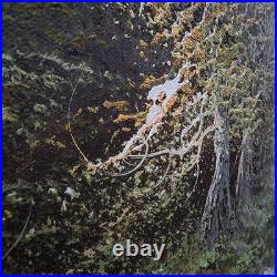 Vintage Artist Signed Oil Painting on Canvas Mountain Landscape Textured Details Vintage Artist Signed Oil Painting on Canvas Mountain Landscape Textured Details