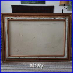 Vintage Artist Signed Oil Painting on Canvas Mountain Landscape Textured Details