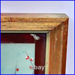 Vintage Asian Japanese Gorgeous Framed Geisha Painting Art Signed Silk