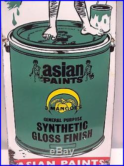 Vintage Asian Paint Color Old Porcelain Enamel Sign Synthetic Gloss Finish Rare