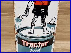 Vintage Asian Paint Tractor Oil Bound Distemper Ad Porcelain Enamel Sign Board