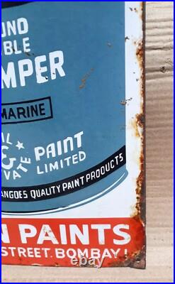 Vintage Asian Paint Tractor Oil Bound Distemper Ad Porcelain Enamel Sign Board