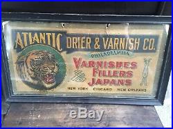 Vintage Atlantic Drier & Varnish Co. Sign Framed Varnishes Paint New York