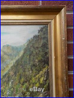 Vintage BLUE RIDGE PARKWAY Mountains Oil PAINTING Frame by Walker FOSTTER c1950