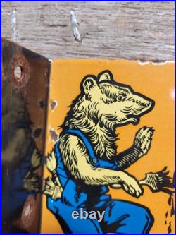 Vintage Baer Bros Paint Porcelain Sign Bruin Flange Advertising Hardware Store