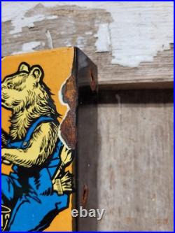 Vintage Baer Bros Paint Porcelain Sign Bruin Flange Advertising Hardware Store