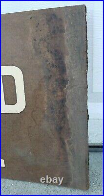 Vintage Bagged Coal Painted Masonite Folk Art Sign Industrial Gas Oil Can Bilco