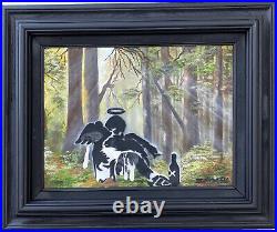 Vintage Banksy Drunk Angel Graffiti Art Street Art Painting kaws fairey warhol