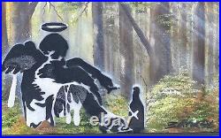 Vintage Banksy Drunk Angel Graffiti Art Street Art Painting kaws fairey warhol