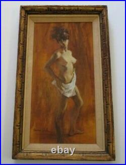 Vintage Barbara Weber Painting Impressionist Nude Woman Model Female Laguna Ca