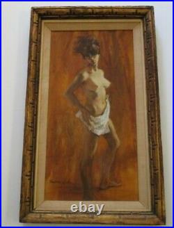 Vintage Barbara Weber Painting Impressionist Nude Woman Model Female Laguna Ca