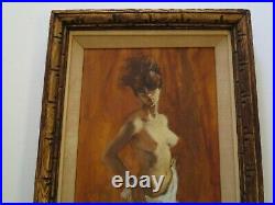 Vintage Barbara Weber Painting Impressionist Nude Woman Model Female Laguna Ca