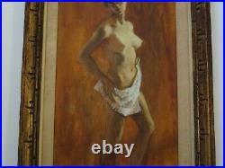 Vintage Barbara Weber Painting Impressionist Nude Woman Model Female Laguna Ca