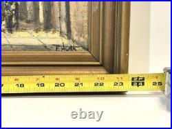 Vintage Basilica Church Interior Painting On Canvas Signed Framed