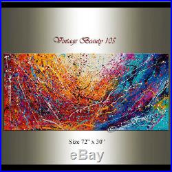 Vintage Beauty 105 painting Acrylic 72 Jackson Pollock style Abstract Art