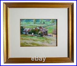 Vintage Ben Konis Painting of Farmhouse in Landscape Well Listed Signed