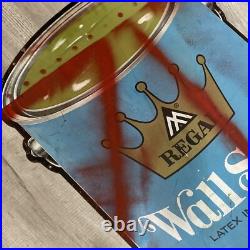 Vintage Benjamin Moore Co Paints Wall Satin Heavier metal sign 35 Mid Century