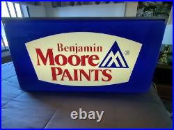 Vintage Benjamin Moore Paints Lighted Sign Paint Store Advertising 34X 18 Inch