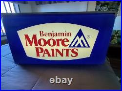 Vintage Benjamin Moore Paints Lighted Sign Paint Store Advertising 34X 18 Inch