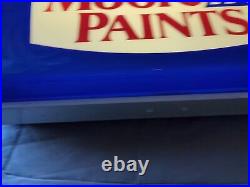 Vintage Benjamin Moore Paints Lighted Sign Paint Store Advertising 34X 18 Inch