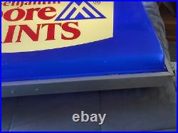 Vintage Benjamin Moore Paints Lighted Sign Paint Store Advertising 34X 18 Inch