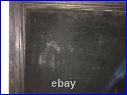 Vintage Black Velvet Nude Painting Female Woman Signed Framed Blue Large Artwork