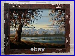 Vintage Black Velvet Oil Painting SIGNED