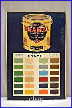 Vintage Blundell's Enamel Paint Color Advertising Sign Cardboard England Collect