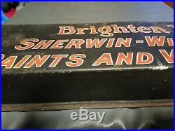 Vintage Brighten Up Sherwin-Williams Paints and Varnishes Tin Metal sign rack