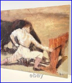 Vintage Bullfighter Painting On Board Signed Karlin