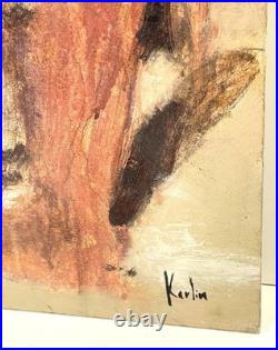 Vintage Bullfighter Painting On Board Signed Karlin