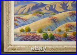 Vintage CARL G. BRAY California Desert Mountain Landscape Plein Air Oil Painting