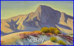 Vintage CARL G. BRAY California Desert Mountain Landscape Plein Air Oil Painting