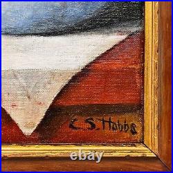 Vintage CS Hobbs Signed Still Life Fruit Oil Painting In 20 X 15.5 Wood Frame