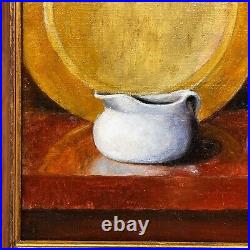 Vintage CS Hobbs Signed Still Life Fruit Oil Painting In 20 X 15.5 Wood Frame
